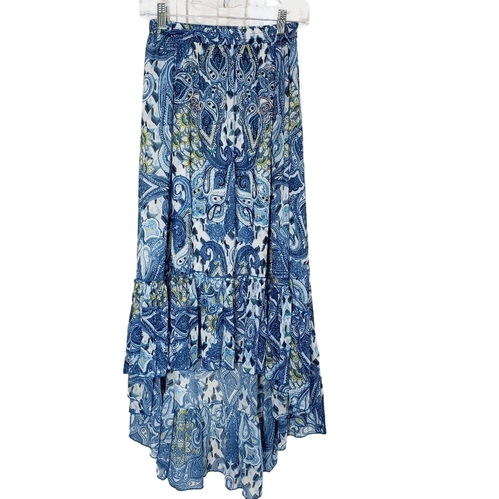BOSTON PROPER Paisley Print High Low Skirt Size 0